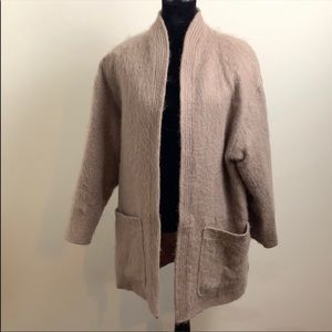 George David fashions fuzzy 50s 60s coat taupe